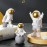 Street27 Resin Astronaut Spaceman Fantasy Statue Ornament Home Office Desktop Figurine Decors Set Of 3-Golden