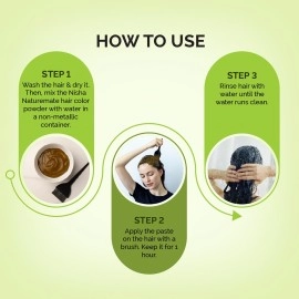 Nisha Nature Mate Henna Based Hair Color Powder Without Ammonia Natural Black 10Gm Sachet Pack of 10 (Natural Black, 10gm Pack of 10)