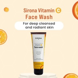 Sirona Vitamin C Face Wash for Men & Women - 125 ml | Suitable For All Skin Type | Provides Radiance, Removes Impurities & Soothes Skin