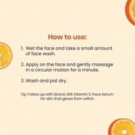 Sirona Vitamin C Face Wash for Men & Women - 125 ml | Suitable For All Skin Type | Provides Radiance, Removes Impurities & Soothes Skin