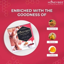 HoneyBee Stripless Wax | Pan With Handle | Spatula | Post Wax Wipes | Katori Wax | For Upper Lip, Chin, Jaw, Underarms And Brazilian | For Face And Sensitive Areas | 120 Gm, Women