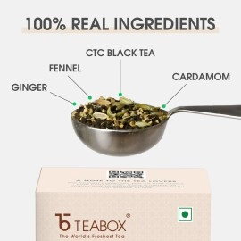 Teabox Bombay Cutting Masala Chai 250 Grams | Inspired By The Bustling City | Tea Blended With Natural Cardamom, Ginger & Fennel