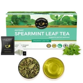 TEACURRY Spearmint Tea Bag - Helps With Hormonal Imbalance, Facial Hair, And Pcos | Spearmint Leaves (30 Tea Bags - 1 Month Pack), 60 Grams
