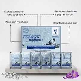 NUTRIGLOW Natural\'s Advanced Pro Formula Diamond Radiance Facial Kit for Advanced Cellular Age Balance & Skin Cell Repair, 10 gm x 6 Each, Pack of 2