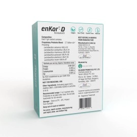 Velbiom EnKor-D Immunity Boosting Daily Probiotic for Oral Health Prevents Sore Throat, Cough, Oral Infections Prevents Bad Breath For Men and Women Clinically tested - 10 Sachets Pack, Mint Flavour