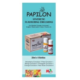PAPILON Set of 6 Flavouring Emulsions of 20ml l For sharbat/Icecream/icegola/cake/cookies