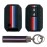 Keyzone Striped Silicone Key Cover Compatible for Suzuki Baleno, XL6, Grand Vitara, Swift, Ertiga, New Brezza 2022, Dzire (2 Button Smart Key, Black with Black Striped Keychain)