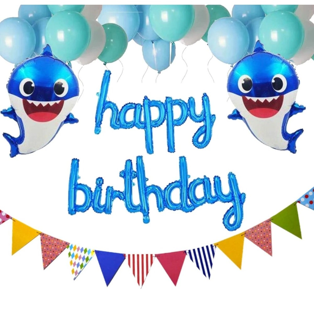 TOYXE Shark Theme Birthday Party Decoration Set of 36 Pcs