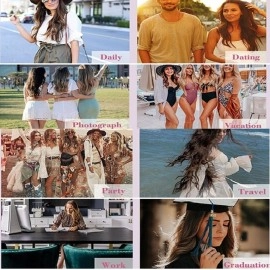 MoonEyes Dark Brown Color Curly Wavy Hair Extension in 5 Clip Based