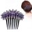 PALAYPurple Leaf Hair Clips for Women Flower Hair Comb Pins Slide Hair Clips for Girls Crystal Barrettes Bridal Charm Hair Accessories(Purple)