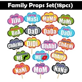 Party Propz Wedding Haldi Props 27 Pcs for Bride and Family, pre Wedding Props for Photoshoot, Marriage Props