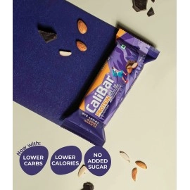 CaliBar 20 Gram Protein Bar - Almond Choco Crispy Bar No Added Sugar, Gluten-Free, 5 Gram Fiber, No Preservatives, Delicious Taste & 100% Veg Whey & Plant Based Protein (6 Bars)