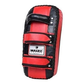 Maizo Synthetic Leather Curved Arm Shield/Boxing Punching Kicking Pad/Kickboxing Equipment/Martial Art/Protective for Practice,Traning - 2 Piece Red/Black