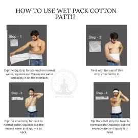 Manushya Life Wet Pack | Satvic Lifestyle | Cotton Patti | Body Detox | Place on Head, Neck, Abdomen | Pain relief | Cloth bag & Manual Included | Pack of 1