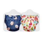 SuperBottoms Combo Pack of 2 Freesize UNO - Reusable waterproof Adjustable cloth diaper for babies from 5-17kgs-Pack of 2 cloth diapers with Dry feel Organic cotton Pad and booster Pad-Option 2
