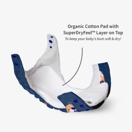 SuperBottoms Combo Pack of 2 Freesize UNO - Reusable waterproof Adjustable cloth diaper for babies from 5-17kgs-Pack of 2 cloth diapers with Dry feel Organic cotton Pad and booster Pad-Option 2