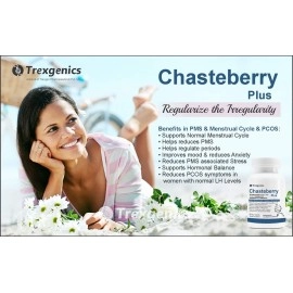 Trexgenics CHASTEBERRY PLUS Women\'s health formula with Chasteberry, Ashwagandha & Shatavari (60 Vcaps) (Pack of 1)
