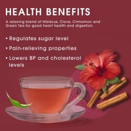 Teabox Hibiscus Cinnamon Clove Green Tea 100 grams Loose Tea | A Unique Herbal & Spice Infusion | Natural Hibiscus, Cinnamon & Clove