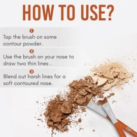 C2P PROFESSIONAL MAKEUP PRO Nose Contour Multipurpose Brush for Jawline, Face, Cheeks, Eye Shadow, Forehead, Blending with Wooden Handle, V-Shape, Brush