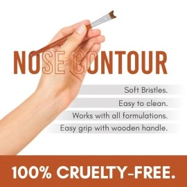 C2P PROFESSIONAL MAKEUP PRO Nose Contour Multipurpose Brush for Jawline, Face, Cheeks, Eye Shadow, Forehead, Blending with Wooden Handle, V-Shape, Brush
