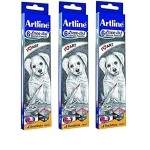 Artline Love Art Ultra Dark Sketch Pencil Set | Lightweight With Comfortable Grip | Pencil Set For Drawing, Shading | Safe Pencils For Children | Set of 6 Sketch Pencil x Pack Of 3
