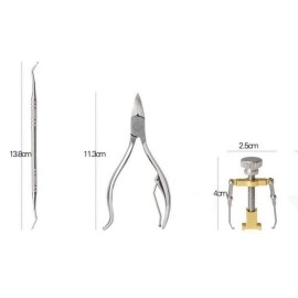 MAYCREATE 3Pcs Toe Nail Correction Tool Pedicure Tool + Ingrown Toe Nail Lifter + Stainless Steel Nail Clipper/Nipper