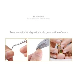 MAYCREATE 3Pcs Toe Nail Correction Tool Pedicure Tool + Ingrown Toe Nail Lifter + Stainless Steel Nail Clipper/Nipper