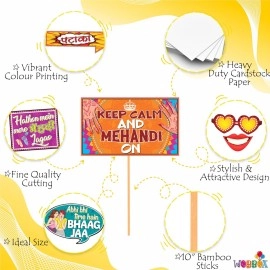 Wobbox Mehandi Props for Bride, Mehendi Ceremony Props, Mehandi Decoration Items for Marriage-FP1422