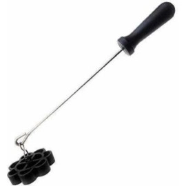 Faas Non-Stick Achappam/Achumurukku Maker (Rose Cookie Mould) With Stay Cool Handle - 0.3 kg Roaster (Black)