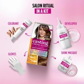 LOral Paris L\'oreal casting creme gloss ultra visible hair color with no ammonia, light golden brown 632, 100g + 60ml