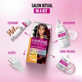 LOral Paris Casting Creme Gloss Ultra Visible Hair Color With No Ammonia, Cherry Burgundy 566, 100G + 60Ml