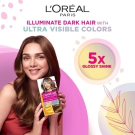 LOral Paris L\'Oreal Casting Creme Gloss Ultra Visible Hair Color, With No Ammonia, Caramel Brown 634, 100g + 60ml