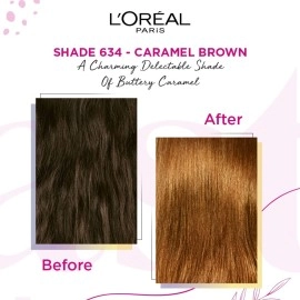 LOral Paris L\'Oreal Casting Creme Gloss Ultra Visible Hair Color, With No Ammonia, Caramel Brown 634, 100g + 60ml