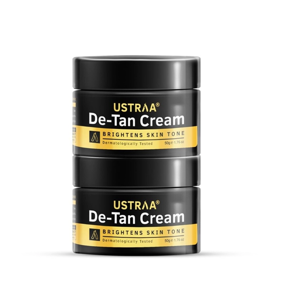 Ustraa De-Tan Cream for Men - 50g (Set of 2) Dermatologically Tested - For Tan removal & Even Skin tone, With Japanese Yuzu & Liquoric, Prevents Dark Spots, Without Bleach, No Sulphates, No Parabens