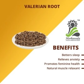 Herbaveda- Valerian Root For tea 200g | For Better sleep | Eases PMS | Reduces stress