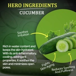 Luvyh Cucumber Face Gel Skin Mustiorizer 100 g, Skin Hydrating Soothing Light Weight Formula, Helps Reduce Redness, Puffiness & Blemishes