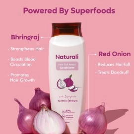 Naturali Hairfall Arrest Conditioner with Red Onion & Bhringraj | Reduces Hairfall | Conditioner for Women & Men | 180 ml