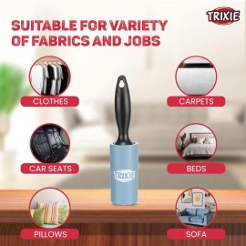 Trixie: - Lint Roller, Fast Removal of Animals Hairs and Fluff from Adhesive Tape | Instant and Easy Way to Get rid of Pet Hair | Suitable for Cleaning Upholstery, Textiles - 60 Sheets Per Roll