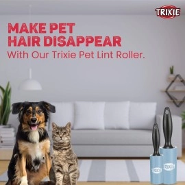 Trixie: - Lint Roller, Fast Removal of Animals Hairs and Fluff from Adhesive Tape | Instant and Easy Way to Get rid of Pet Hair | Suitable for Cleaning Upholstery, Textiles - 60 Sheets Per Roll