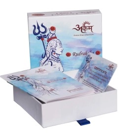 ARKAM Four Mukhi Rudraksha Certified/Original Nepali 4 Mukhi Rudraksh/Natural 4 faced Rudraksha (Brown) with Certificate and Puja Instructions