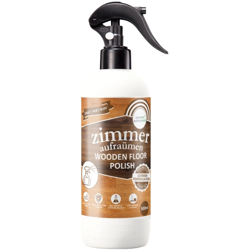 Zimmer Aufraumen 450ml Wood Floor Shiner Spray, for Clean, Shiny and Smooth Surface. Easy Use Spray & Buff Formula