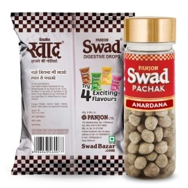 Swad Digestive Toffee & Anardana Pachak Mukhwas Mouthfreshener, 50 Candy Pack & 1 bottle, 400gram