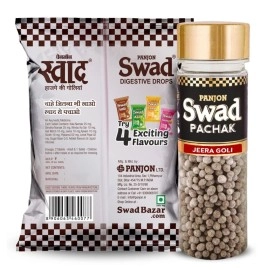 Swad Digestive Toffee & Mukhwas Mouth freshener, 50 Candy Pack & 1 bottle (Digestive & Jeera Goli)