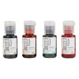 Colourmist Soft Gel Paste Food Color Christmas Assorted 10g each, Pack of 4 Colours (Christmas Red, Forest Green, Golden Yellow, Vibrant Black) Edible Gel Colour For Fondant, Dessert, Baking - BV 3044