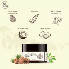 Shat Pratishat 100% Natural Face Cream Moisturizer | 0% Chemical | Fragrance of Cedarwood & Neroli Essential Oil | Long Lasting Protection from Dryness | Suitable for All Skin Types | 100 GM