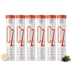 Wellbeing Nutrition Vitamin C + Zinc | Natural and Organic Immunity Booster | 100% RDA Vitamin C (96 Effervescent Tablets)(Pack Of 6)