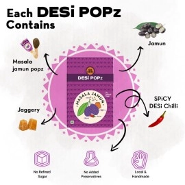 GO DESi POPz with Bits- Masala Jamun (40 Pcs) | DESi POPz | Fruit Snacks | Lollipop for kids, 440gm