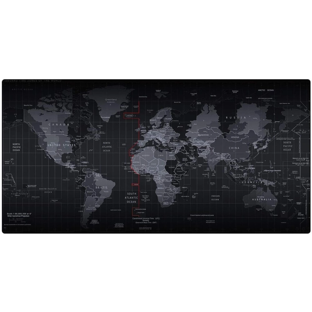 INOVERA (LABEL) World Map Extended Anti Slip Rubber Gaming Stitched Mouse Pad Desk Mat for Computer Laptop (Black, 890L x 400B x 2H mm)