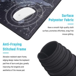 INOVERA (LABEL) World Map Extended Anti Slip Rubber Gaming Stitched Mouse Pad Desk Mat for Computer Laptop (Black, 890L x 400B x 2H mm)