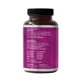 SAPTAMVEDA Organic Shatavari Capsules with 20% Extract - 60 Capsules, 500 MG Each